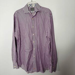 Thomas Dean gingham button down shirt size large